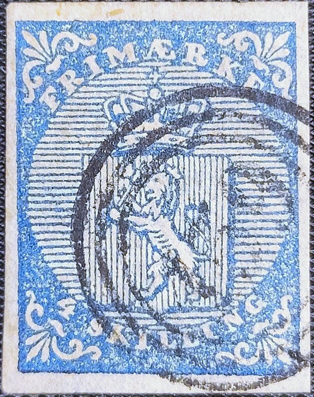 NK 1, 4 skilling 1855, nummerstempel
