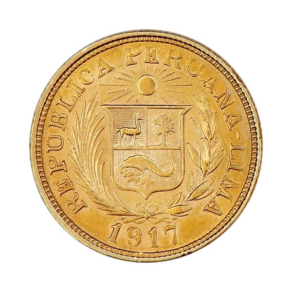 Hovedbilde RESERVERT SPOT +5%, Peru, 1 libra 1917, 7,3 g rent gull