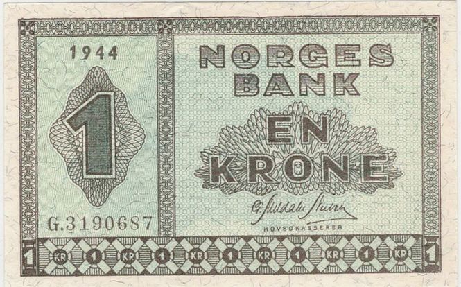 Hovedbilde 1 krone 1944 G, kv. 1+