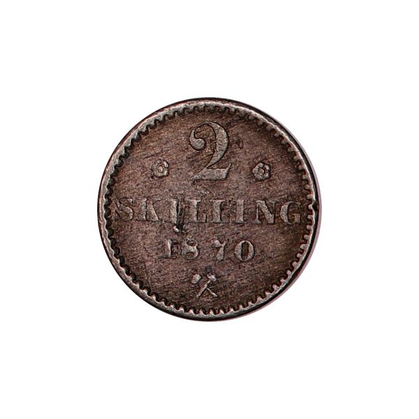 Hovedbilde Carl XV, 2 skilling 1870