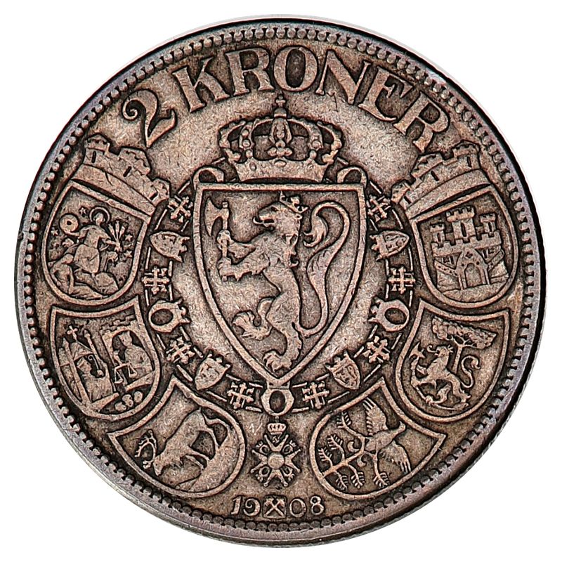 2 kroner 1908, kv. 1