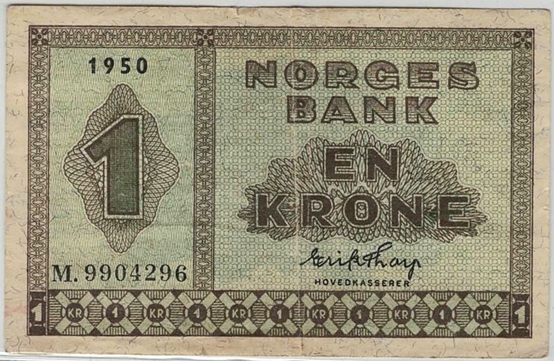 1 krone 1950 M Kv. 1-