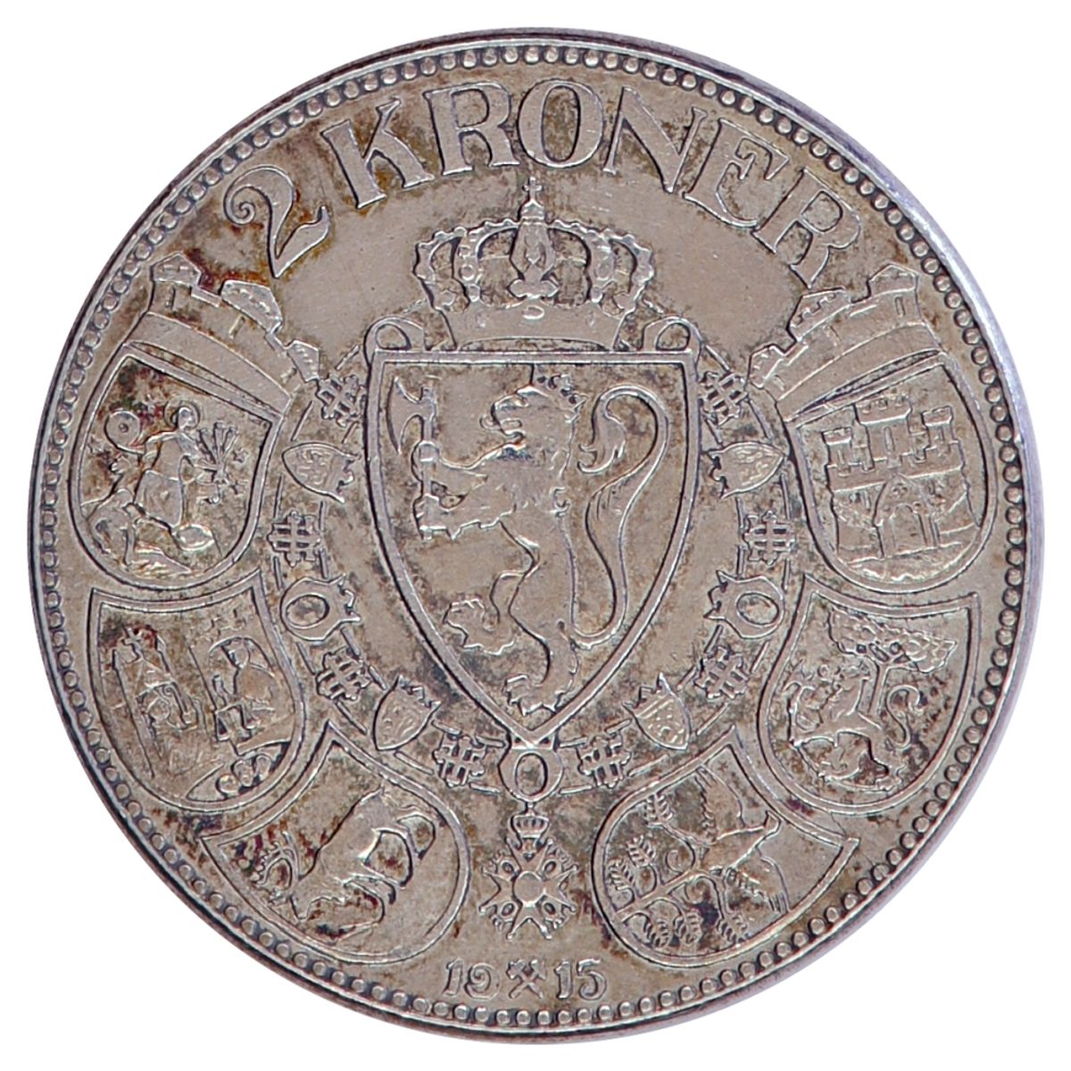 2 kroner 1915 Kv. 1+