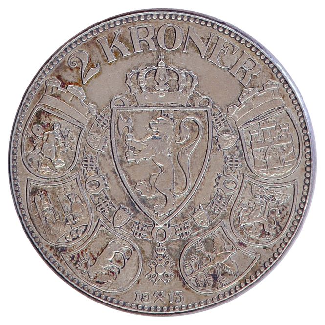 Hovedbilde 2 kroner 1915 Kv. 1+