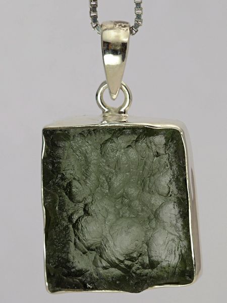 Hovedbilde Moldavitt fra Chlum, Tsjekkia, sølvanheng, 4,73 gram