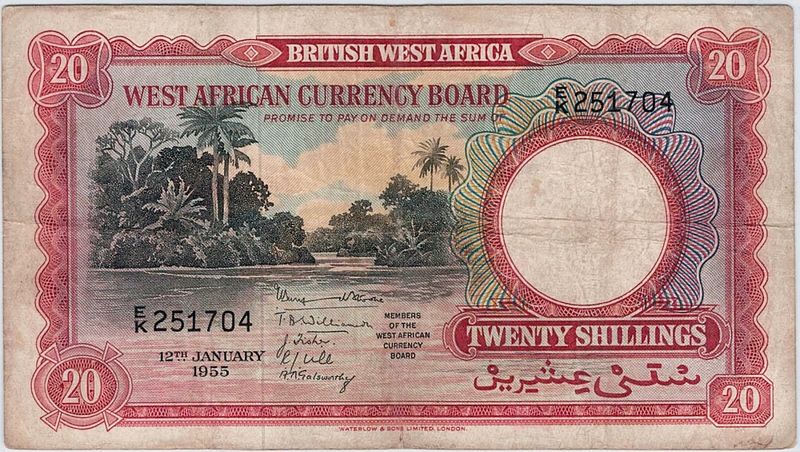 British West Africa, 20 shillings 1953
