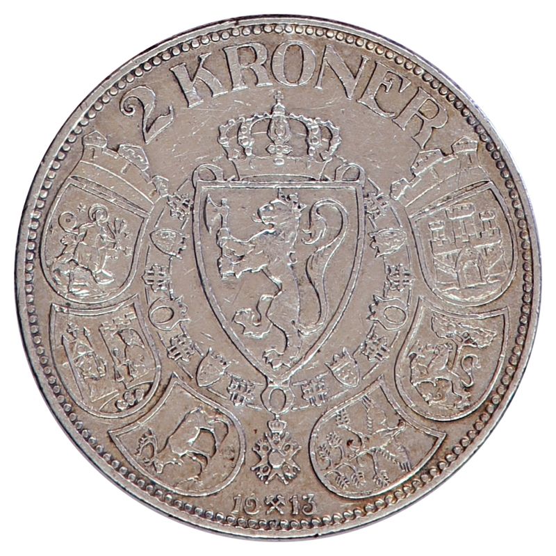 2 kroner 1913, kv. 1+