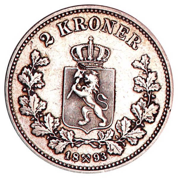 Hovedbilde 2 kroner 1893, kv. 1