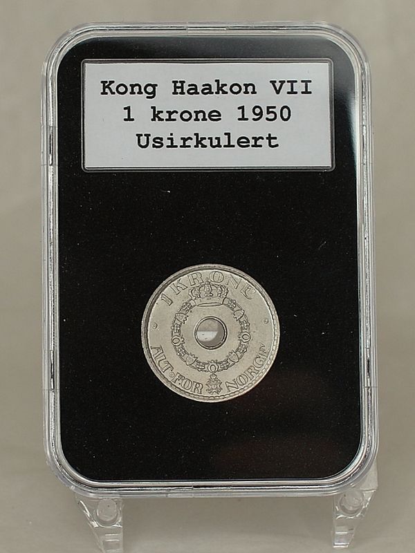 Gaveidé, 1 krone 1950,  kv. usirkulert