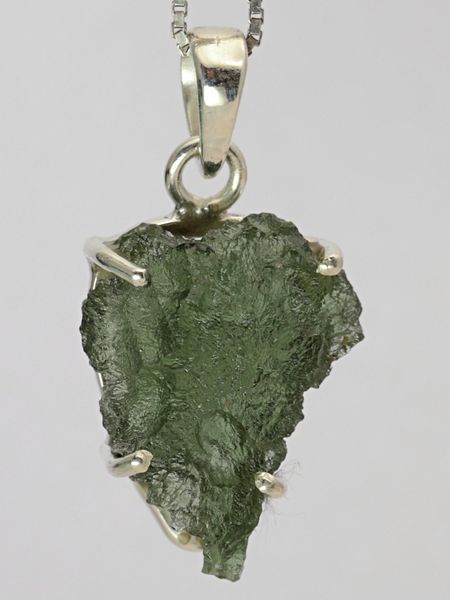 Hovedbilde Moldavitt fra Chlum, Tsjekkia, sølvanheng, 4,22 gram