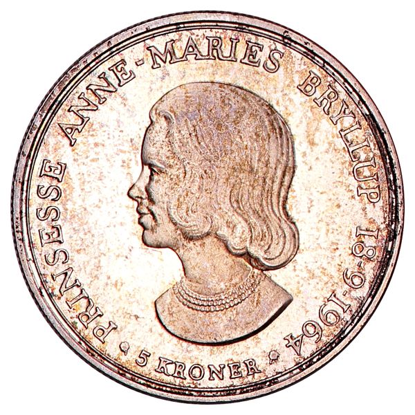 Hovedbilde Danmark, 5 kroner 1964, praktkvalitet