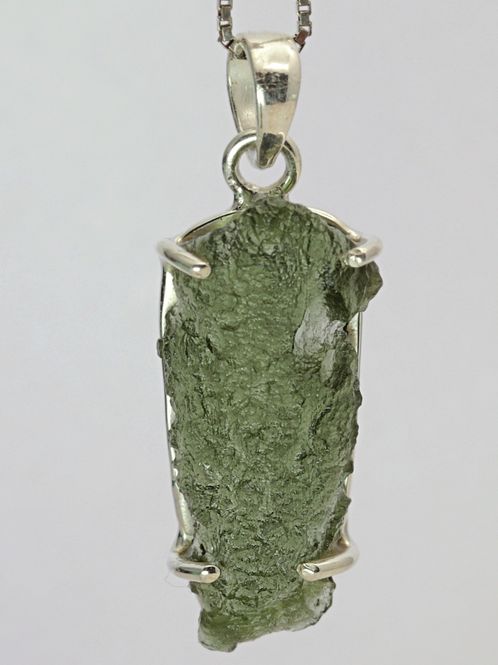 Hovedbilde Moldavitt fra Chlum, Tsjekkia, sølvanheng, 4,36 gram