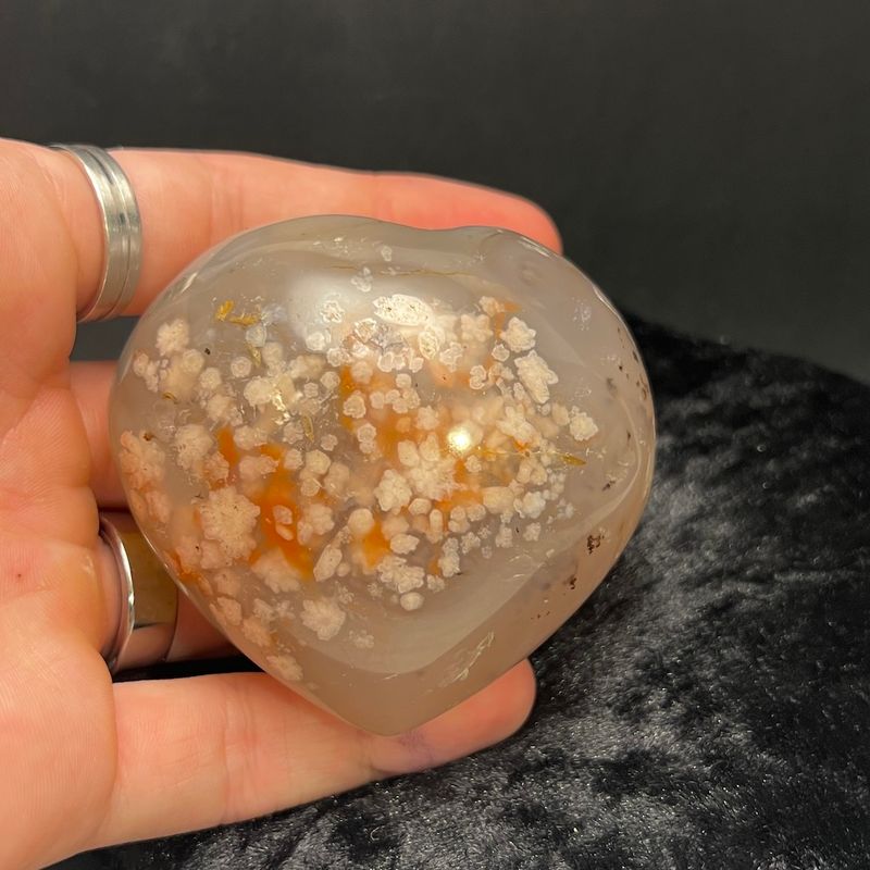 Hjerte av blomsteragat (Blossom agate/Flower agate)