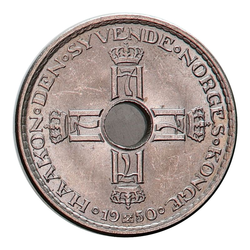 Gaveidé, 1 krone 1950,  kv. usirkulert