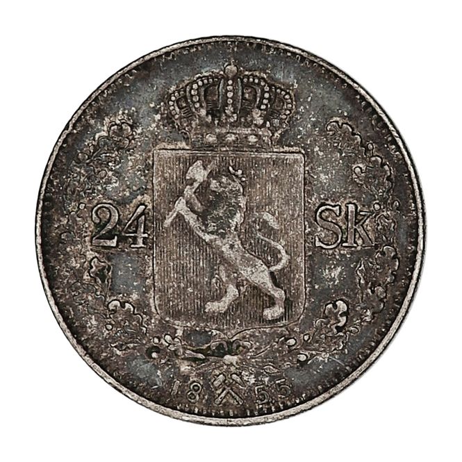 Hovedbilde 24 skilling 1855, kv. 1/1+