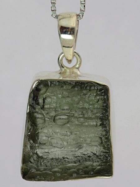 Hovedbilde Moldavitt fra Chlum, Tsjekkia, sølvanheng, 4,73 gram