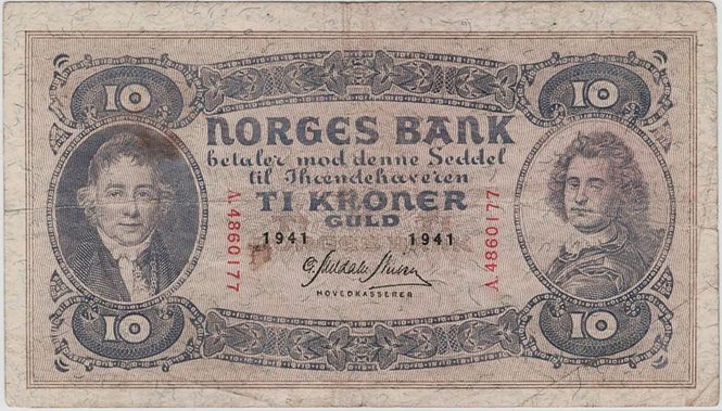 Hovedbilde 10 kroner 1941 A, kv. 1-