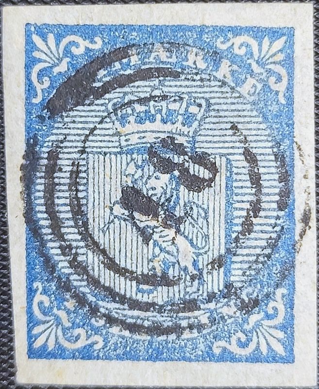 NK 1, 4 skilling 1855, nummerstempel