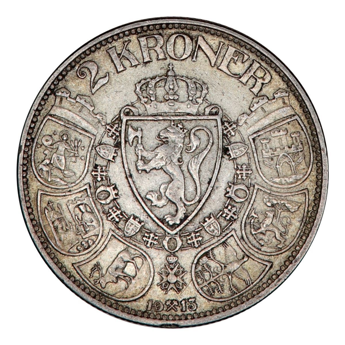 2 kroner 1913, kv. 1+