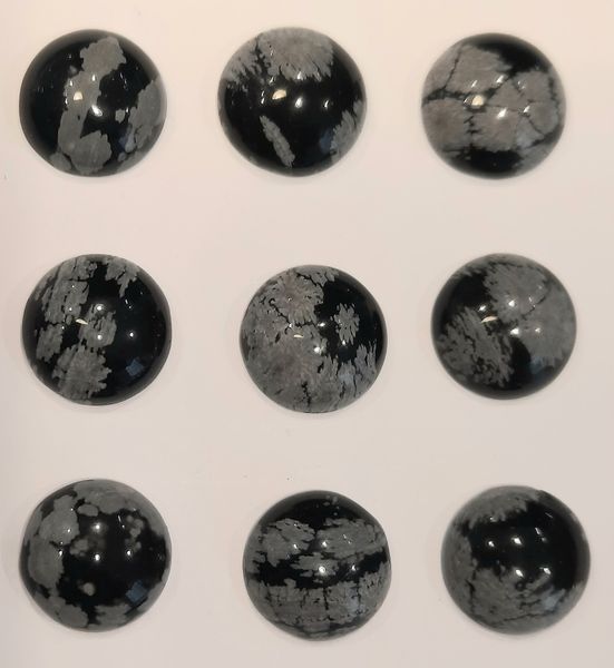 Hovedbilde Cabochon, snøfnuggobsidian, 10 mm
