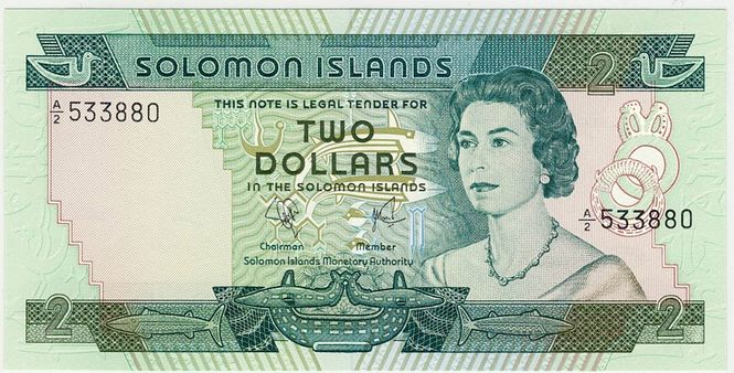 Hovedbilde Solomonøyene, 2 dollars 1977