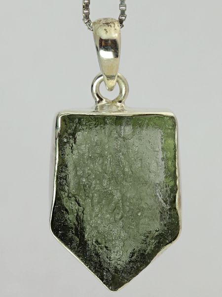Hovedbilde Moldavitt fra Chlum, Tsjekkia, sølvanheng, 4,66 gram