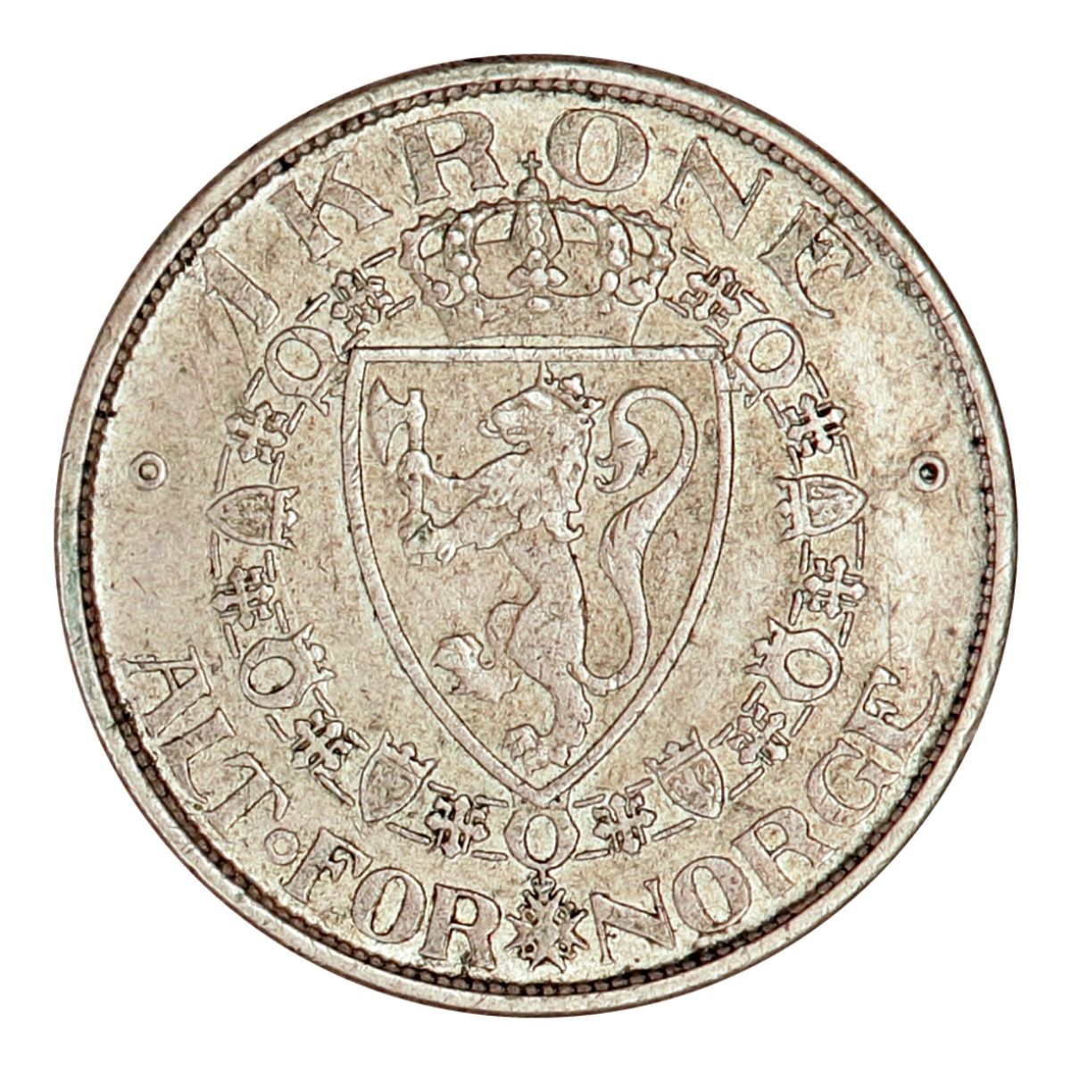 Haakon VII, 1 krone 1916, kv. 1+