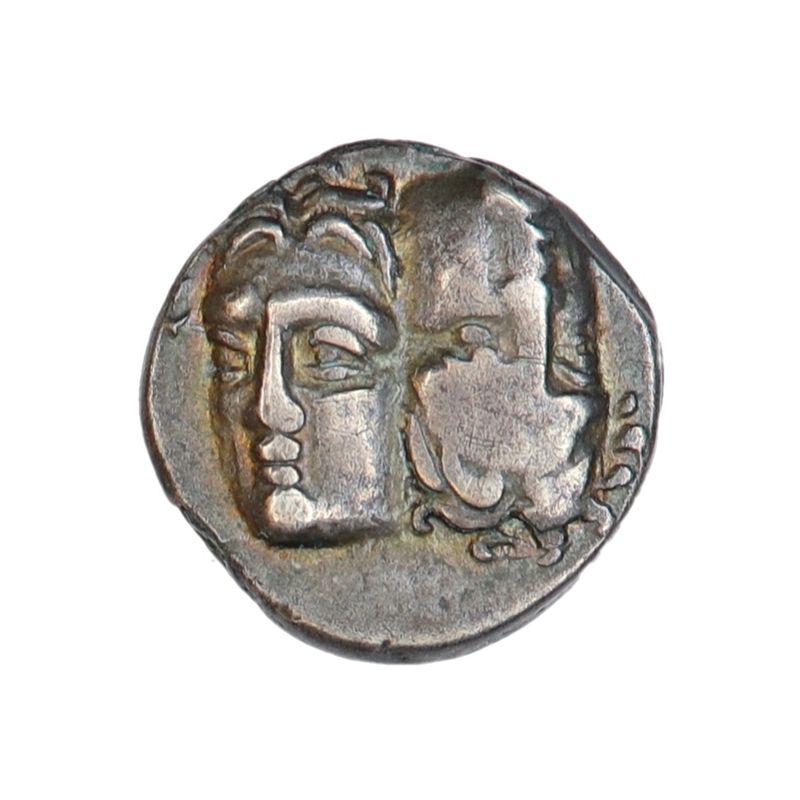 Istros, drakme,  340-313 f.Kr, tvillingene