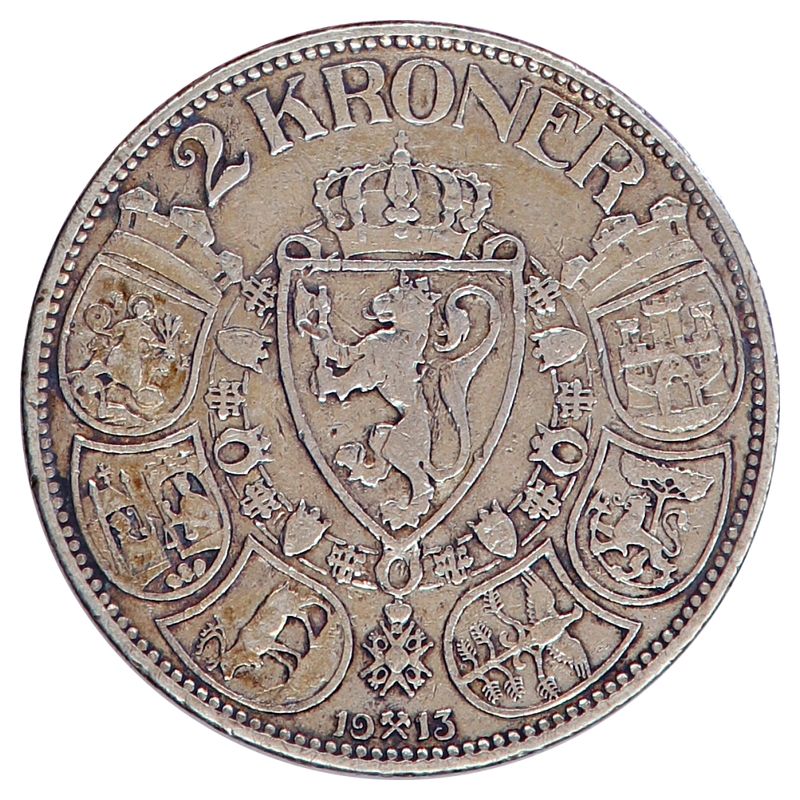 2 kroner 1913, kv. 1/1+