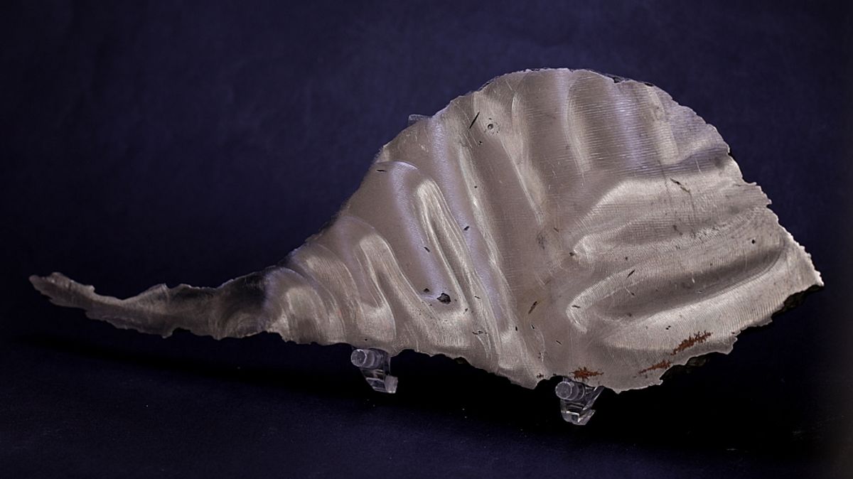 Jernmeteoritt (ataxitt), Chinga, polert skive, 138 gram