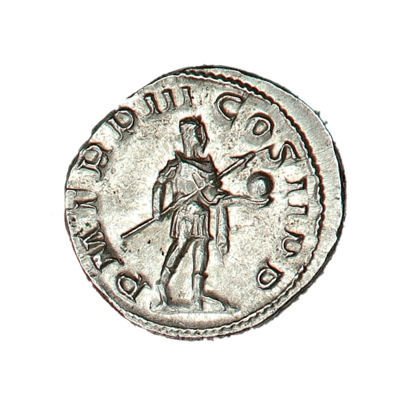 Gordian III, tenåringskeiseren, usirkulert denar, år 238-244