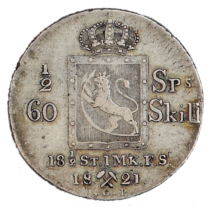 Carl XIV Johan, 1/2 speciedaler 1821