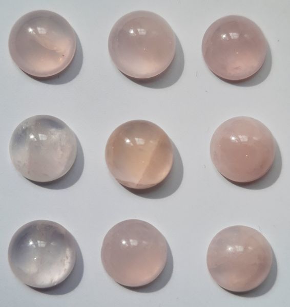 Hovedbilde Cabochon, rosenkvarts, 9 mm