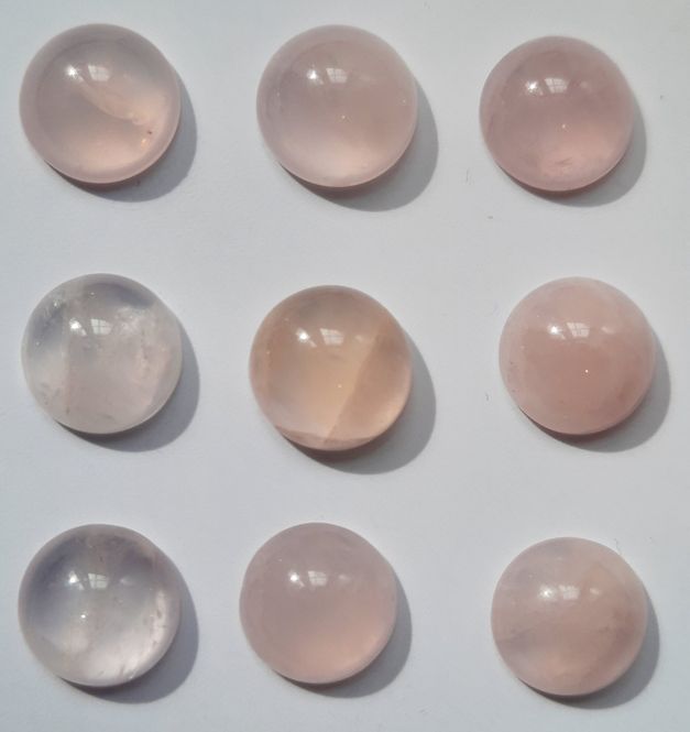Hovedbilde Cabochon, rosenkvarts, 9 mm