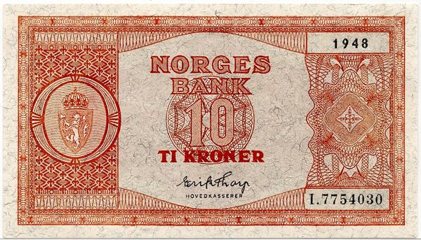 Hovedbilde 10 kroner 1948 I Kv. 1+/01