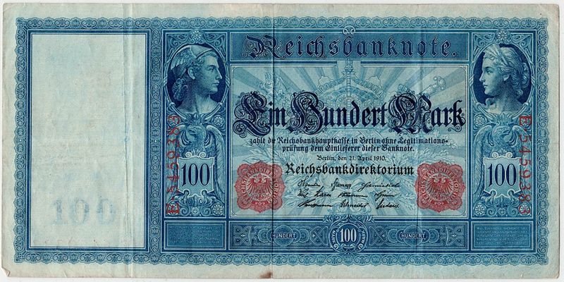 Tyskland, 100 mark 1910, panserskip