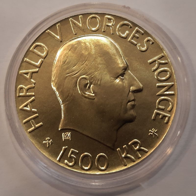 Norge 1500 kroner 2001, Nobels fredspris, 15,55 gram rent gull