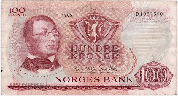 Hovedbilde Norge, 100 kroner 1965