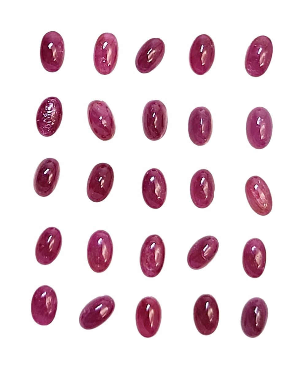 Cabochon, rubin (eng. ruby), 3 x 5 mm