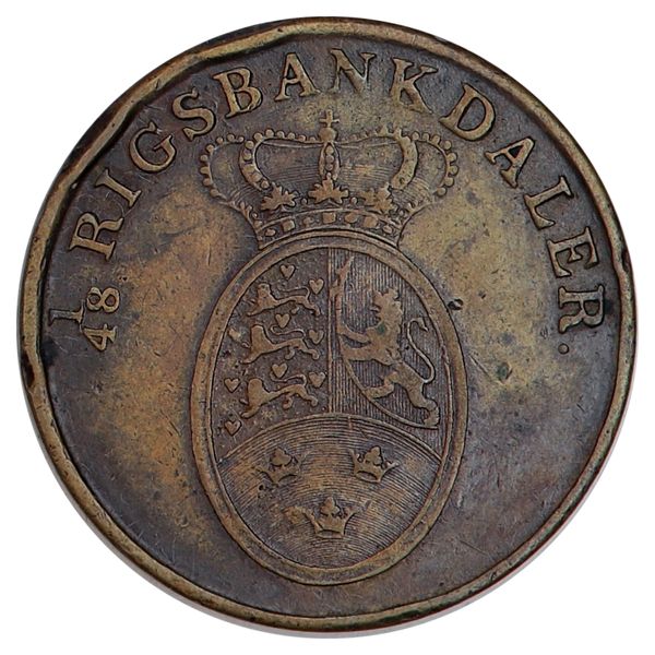 Hovedbilde Danmark, 2 rigsbankskilling 1818