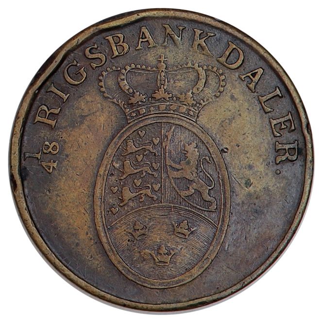 Hovedbilde Danmark, 2 rigsbankskilling 1818