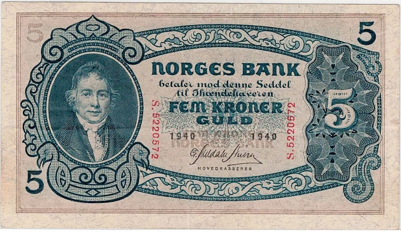 5 kroner 1940 S, kv 1/1+