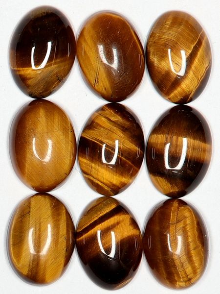 Hovedbilde Cabochon, tigerøye, gul, 10 x 14 mm