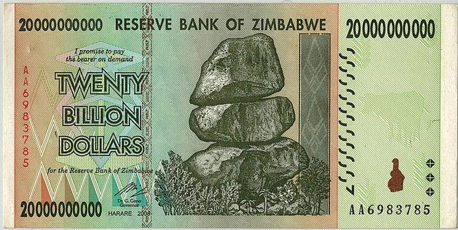 Hovedbilde Zimbabwe, 20 000 000 000 dollars 2008