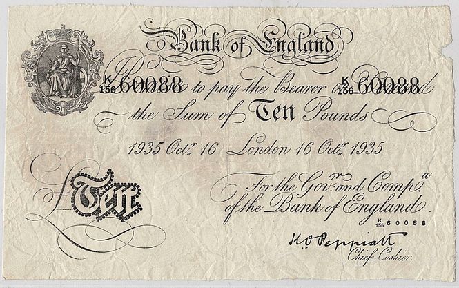 Hovedbilde WW2-forfalskning, 10 pounds 