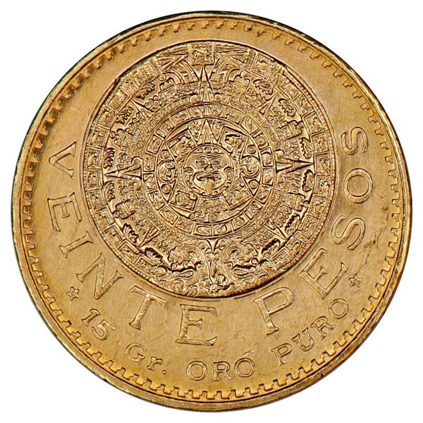 Hovedbilde SPOT +5%, Mexico, 20 pesos 1959, 15 gram rent gull